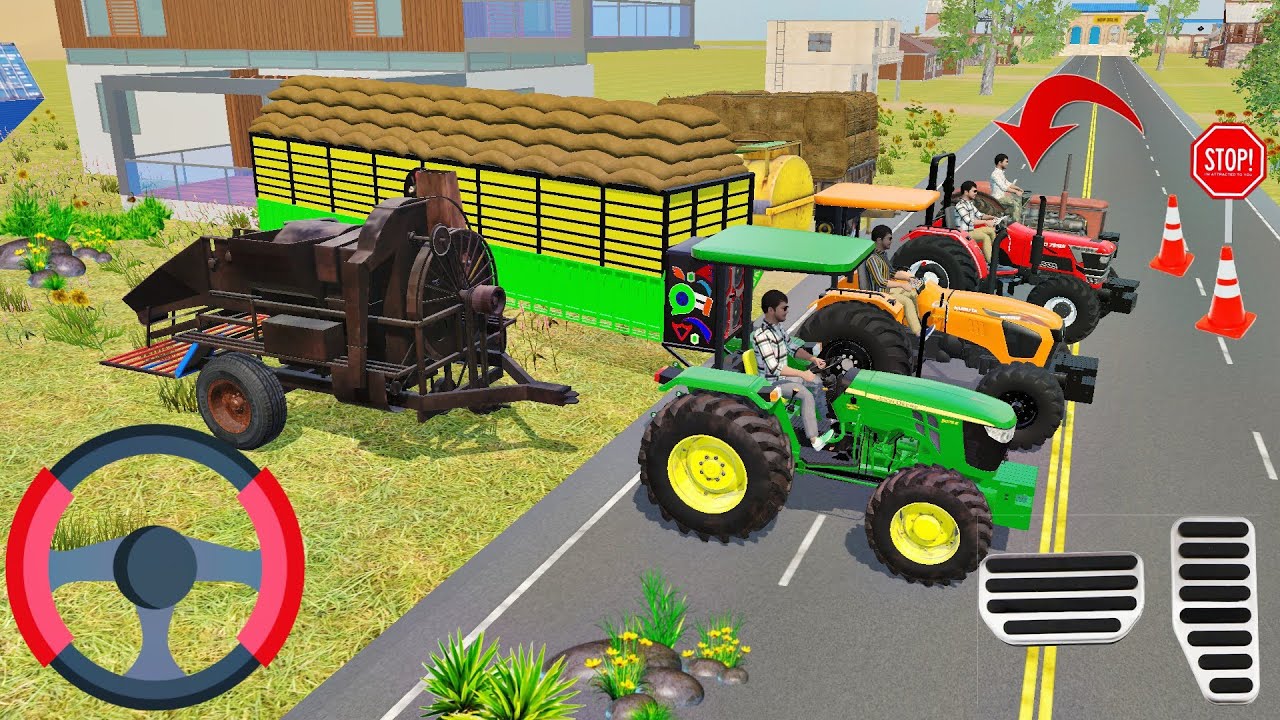 Mahindra Theresher Swaraj Tankey HTM THRESHOR Faramtruck🚘🚔 #threshar #gaming #tractor 
