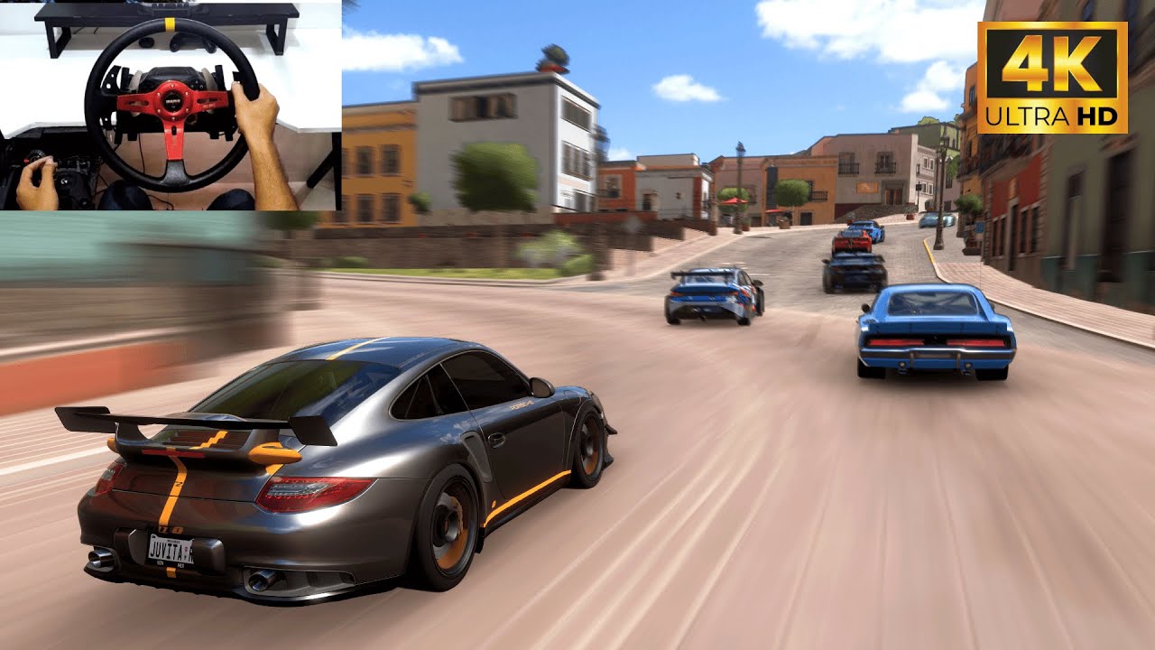 Porsche 911 GT2 RS vs Track Toys Racing Forza Horizon 5 Steering wheel Logitech g29