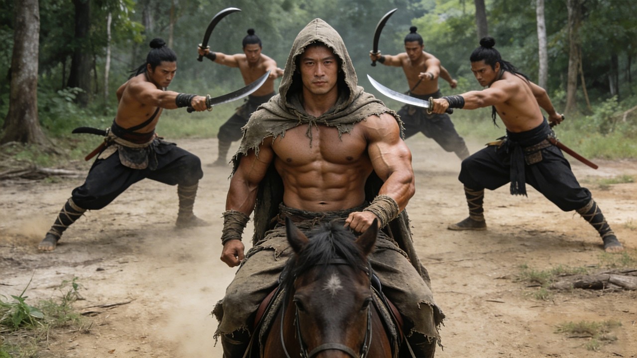 不起眼的馬夫被叢林圍殺，沒想到他劍法無敵，秒殺所有人！#kungfu #功夫