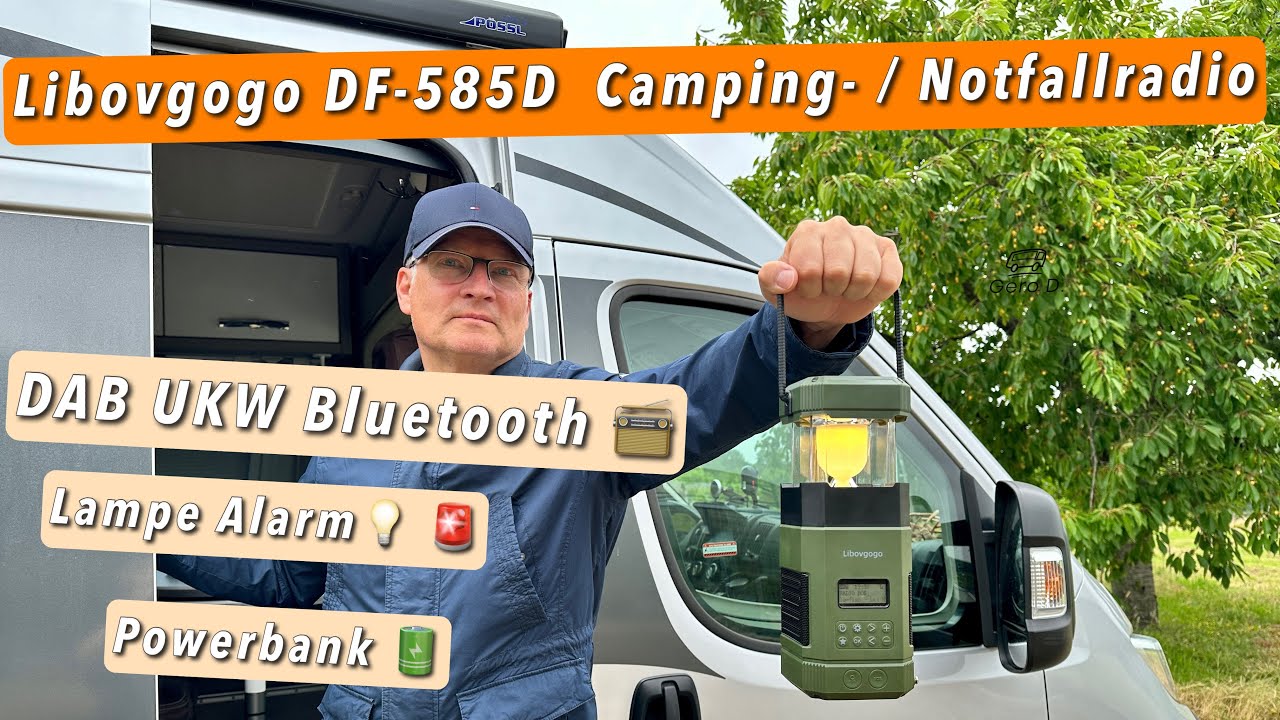 Libovgogo Notfallradio Campinglaterne - ein wahres Multitalent (Lampe, UKW, DAB, Bluetooth, ..