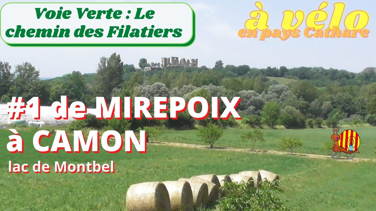 De Mirepoix à Camon et lac de Montbel à vélo en pays Cathare sur la voie verte chemin des Filatiers.