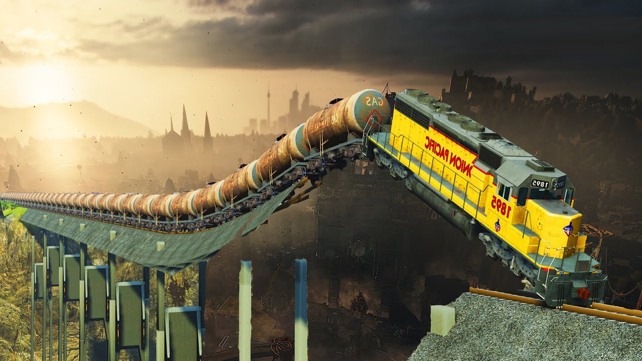 Collapsing Bridge Freight Trains High-Speed Derailments #11 ✅ BEAMNG.Drive STREAM