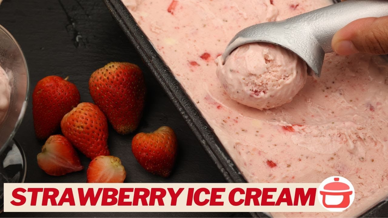 Easy Homemade Strawberry Ice Cream (FRESH!)
