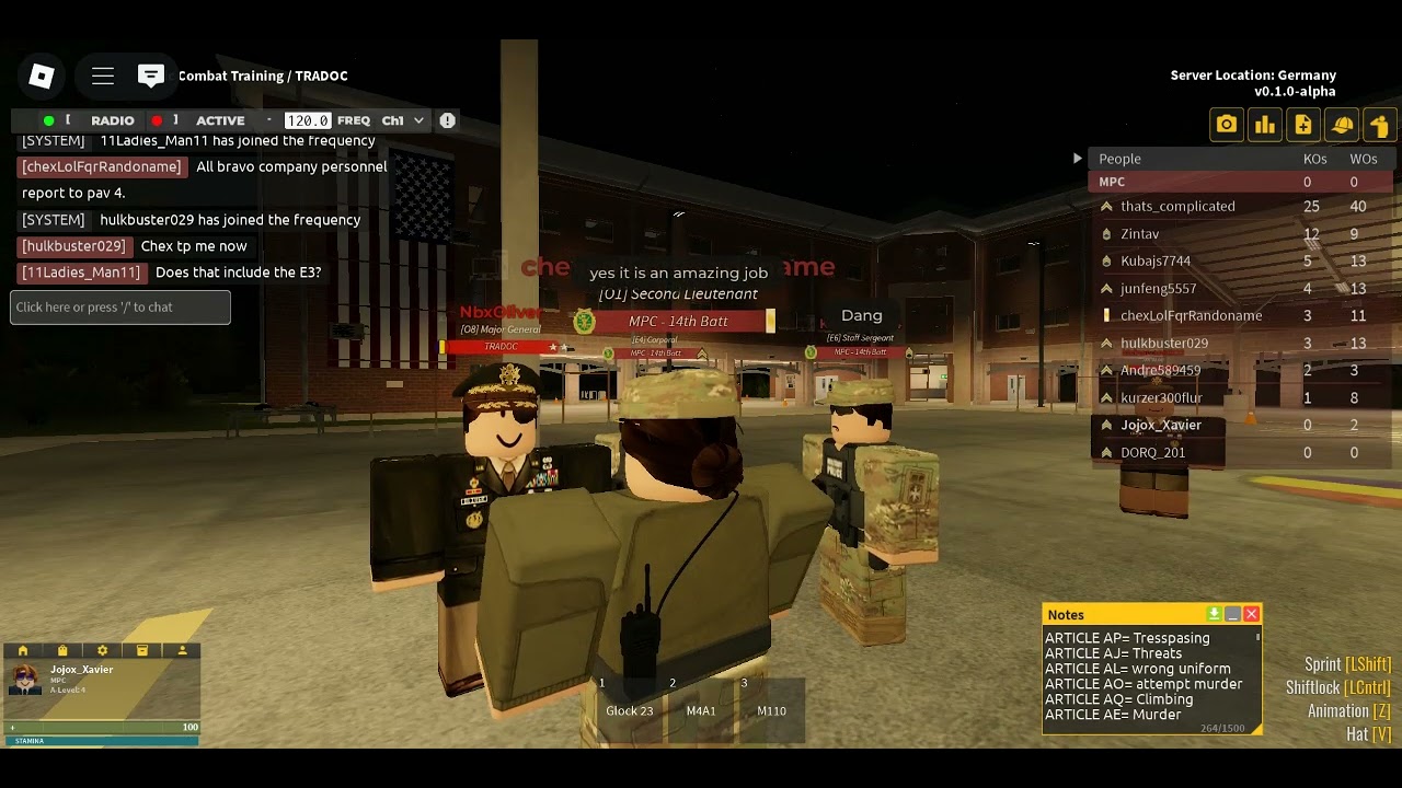 Roblox attending a patrol event in Fort Martin as MPC!