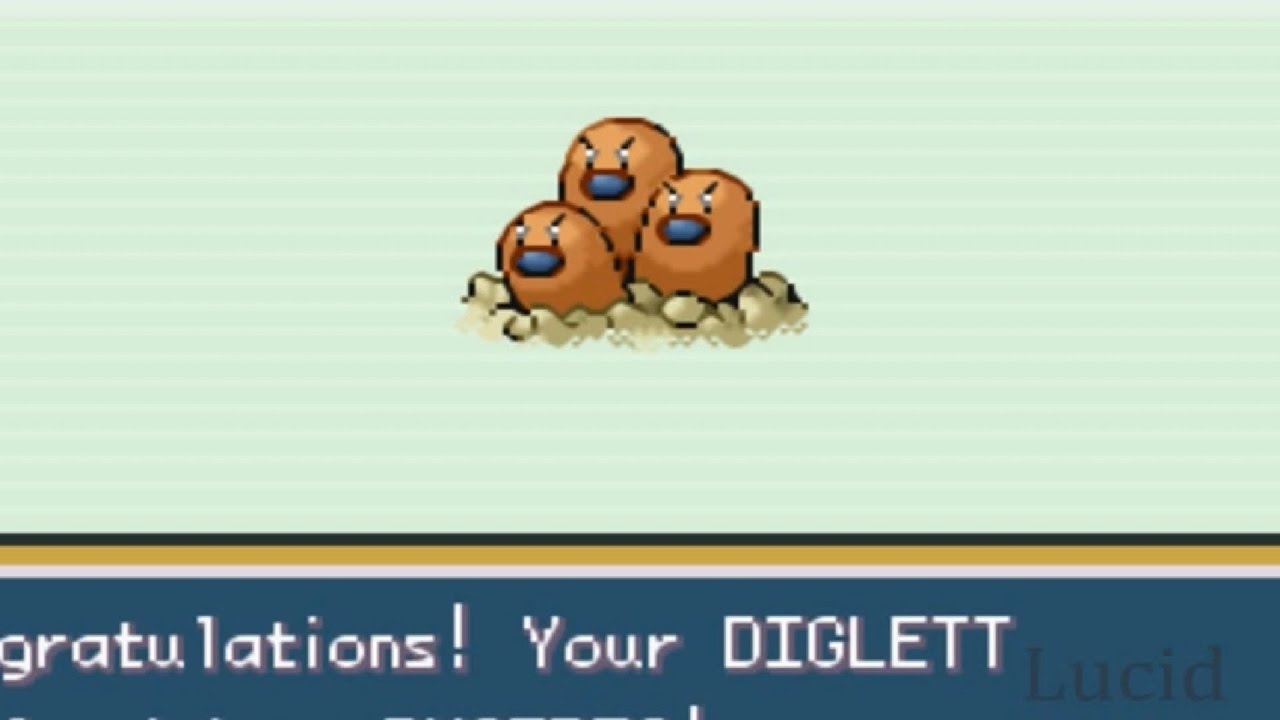 Pokemon Leaf Green Shiny Diglett Evolves to Shiny Dugtrio