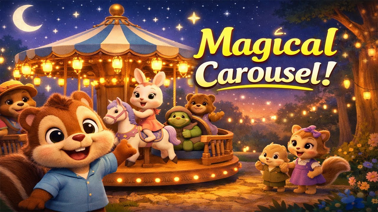 Love Family Chipmunk Builds a Magical Wooden Carousel | Calm & Gentle Story Animation