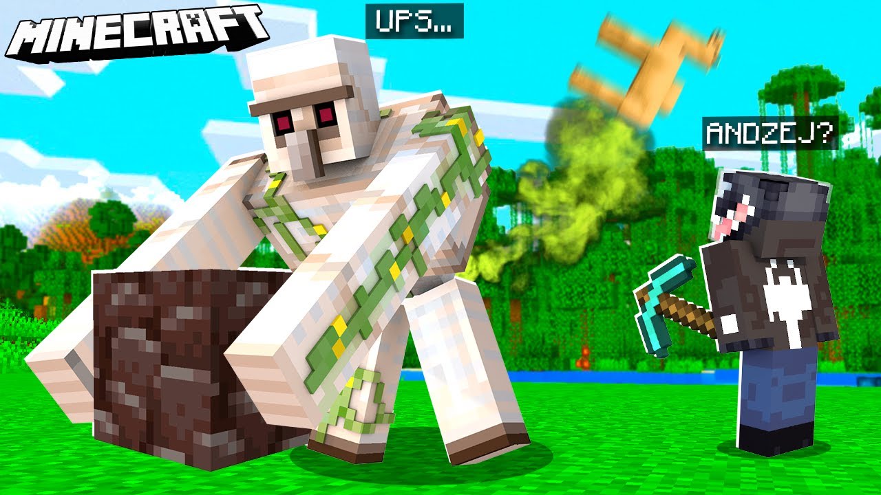 NIGDY NIE UFAJ ŻELAZNEMU GOLEMOWI W MINECRAFT! *hardcore*