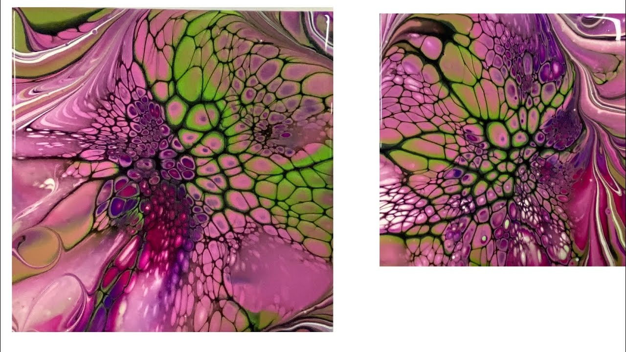 (1425) Bloom Technique with WORLDS SMALLEST BLOWER / Acrylic Paint Pouring / Fluid Art
