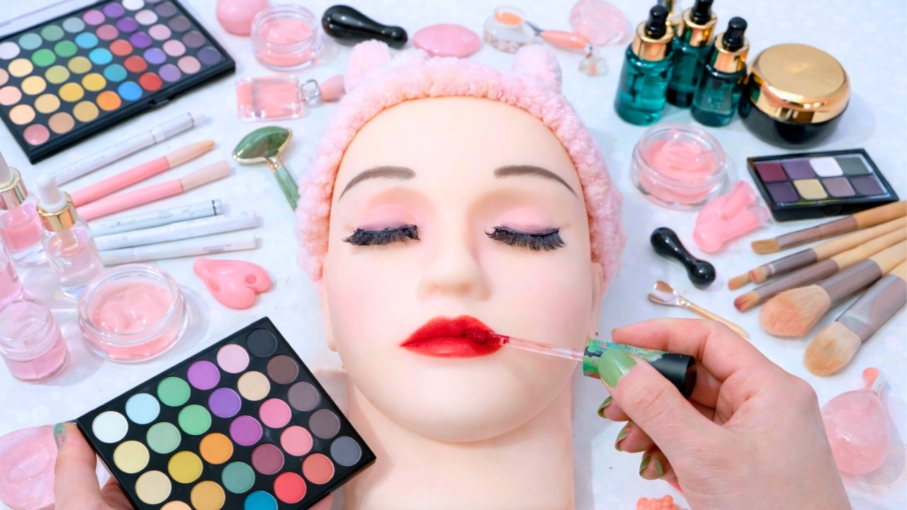 ASMR Extreme Makeup on a Mannequin 🎭💄 Satisfying Beauty Sounds (No Talking)