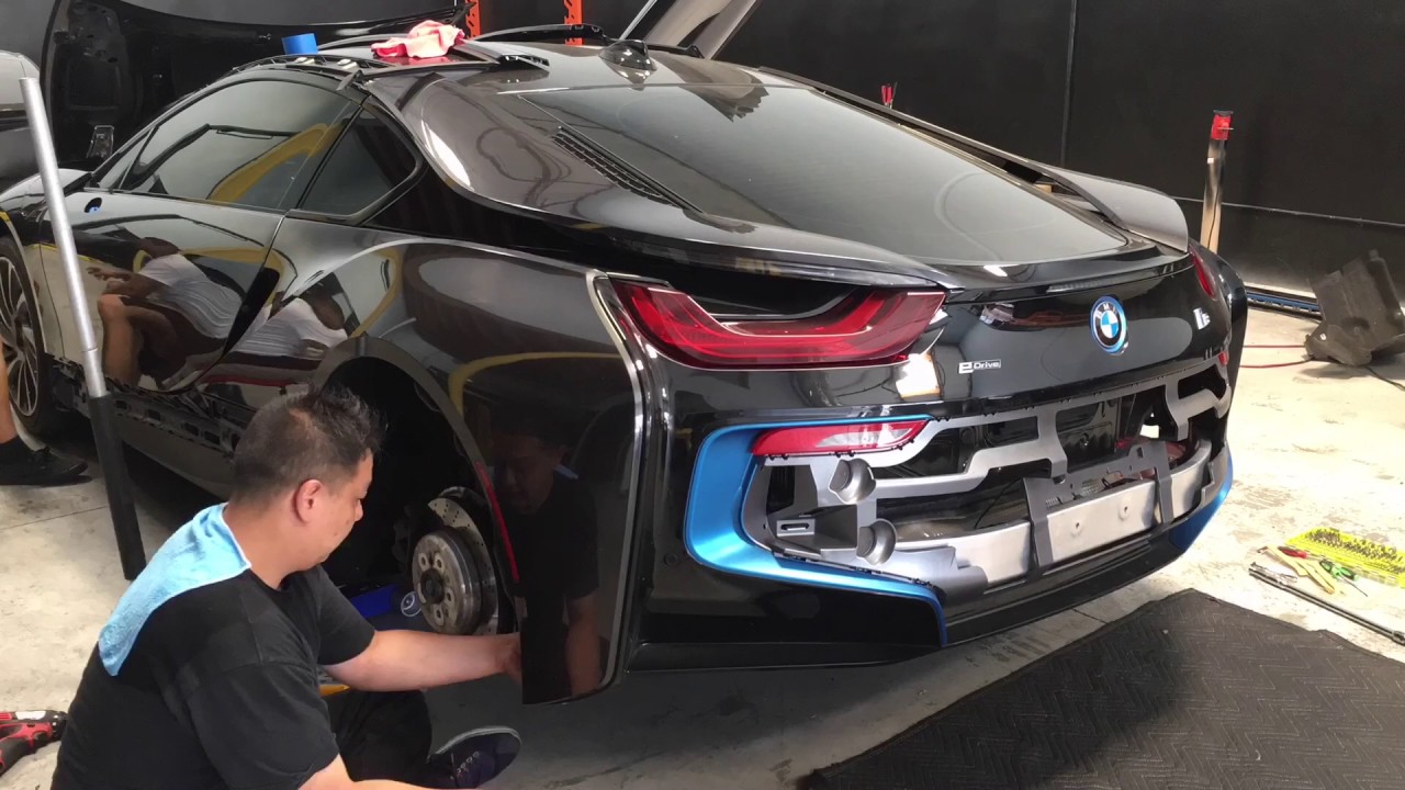 BMW i8 Rear Bumper and Quarter Panel Removal (Side Mirror Removal)