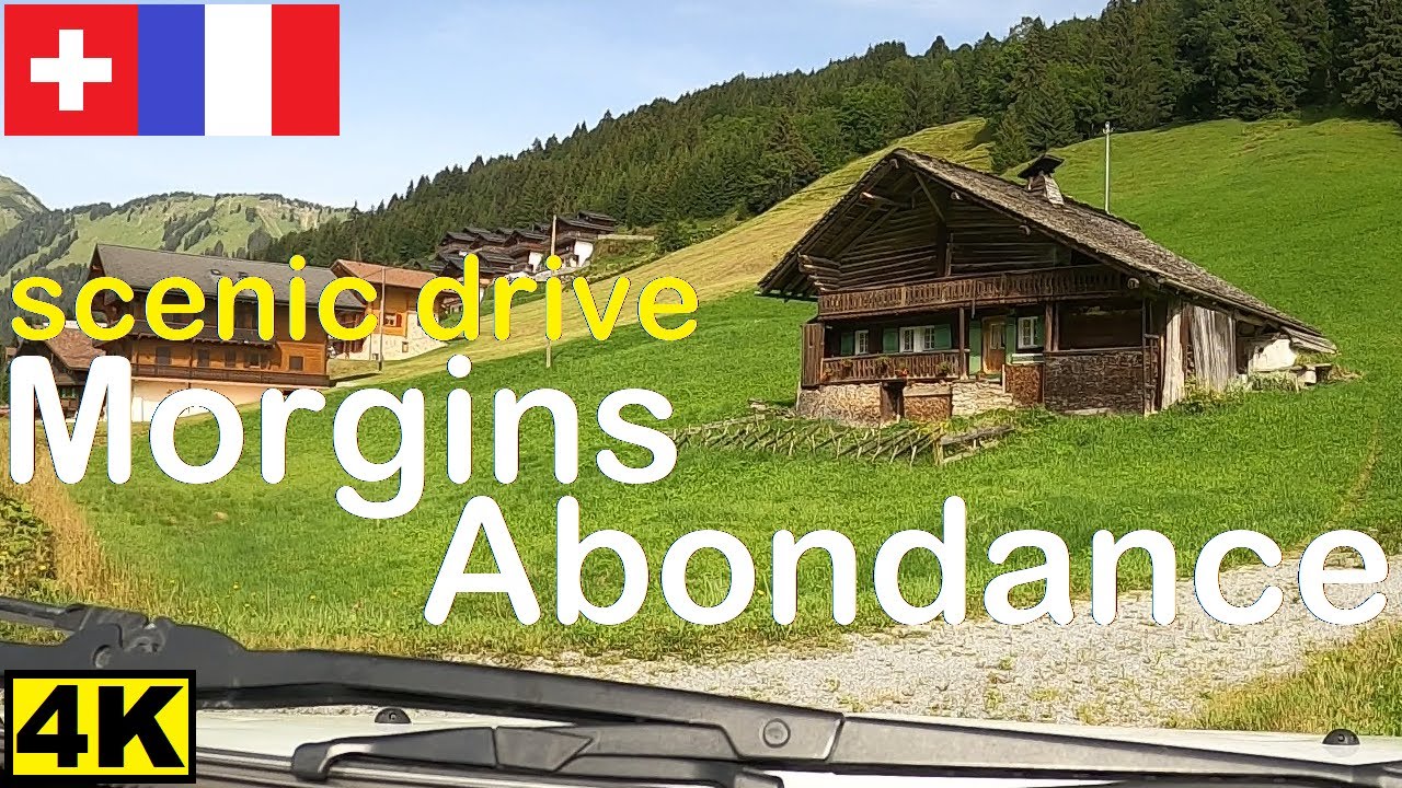 Scenic road trip from Morgins, swiss alps,  till the ski resort Abondance, french alps