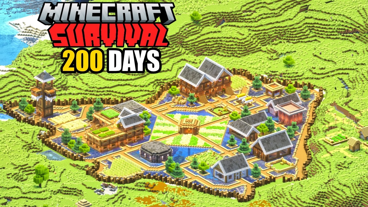 I Survived 200 DAYS Building the PERFECT Minecraft Survival Base