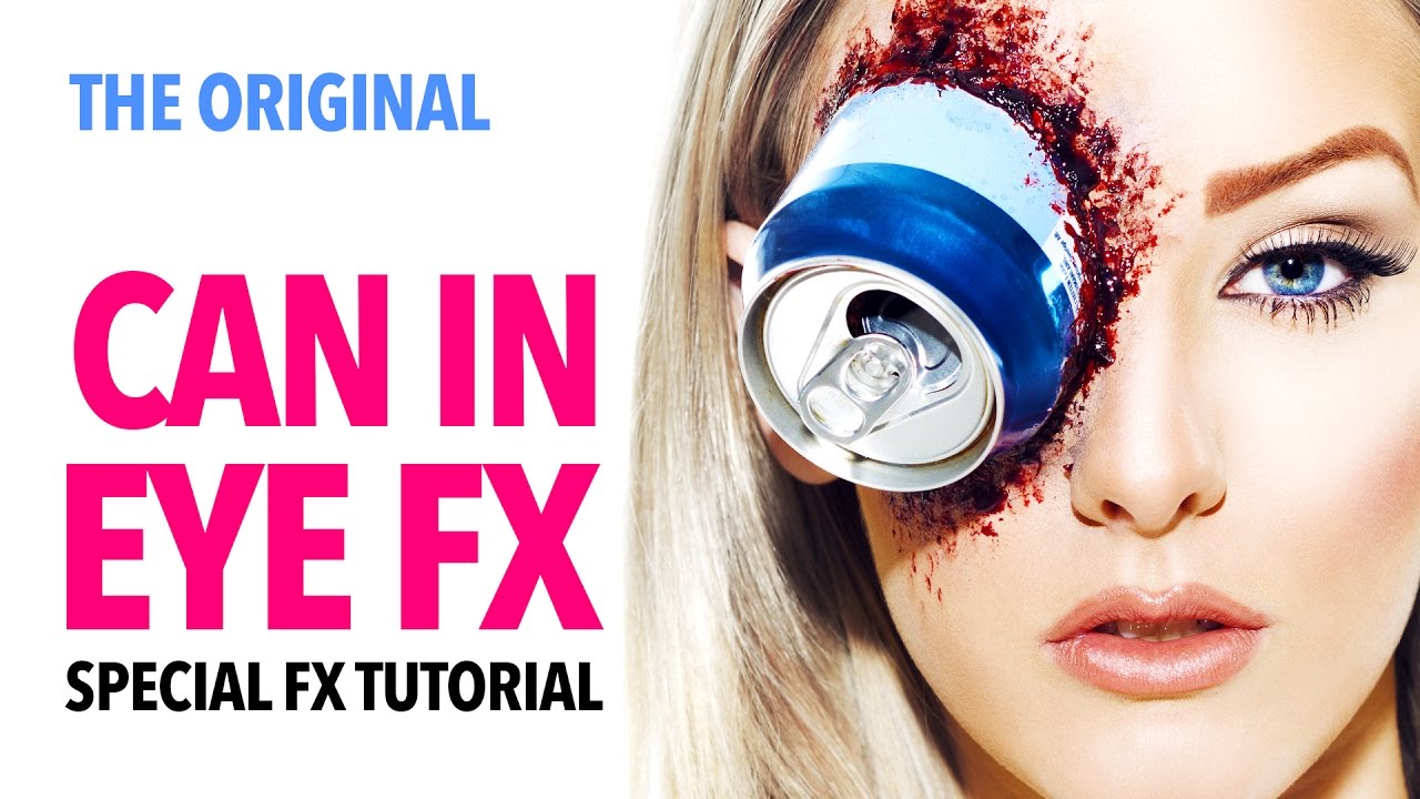 Gory can in eye halloween makeup tutorial