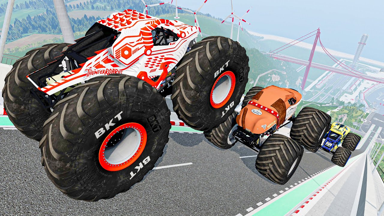 Crazy Monster Jam Monster Trucks crushing sports cars, buses, giant trucks, luxury pickups and more
