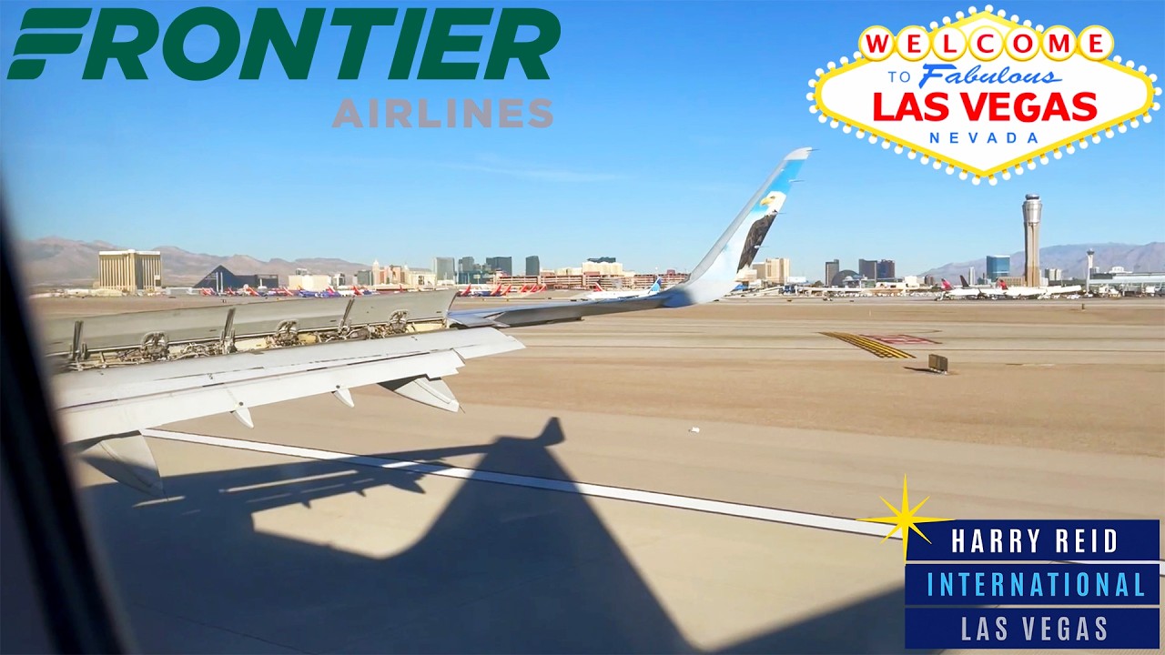 Frontier Airlines Airbus A321 Landing in Las Vegas (LAS)