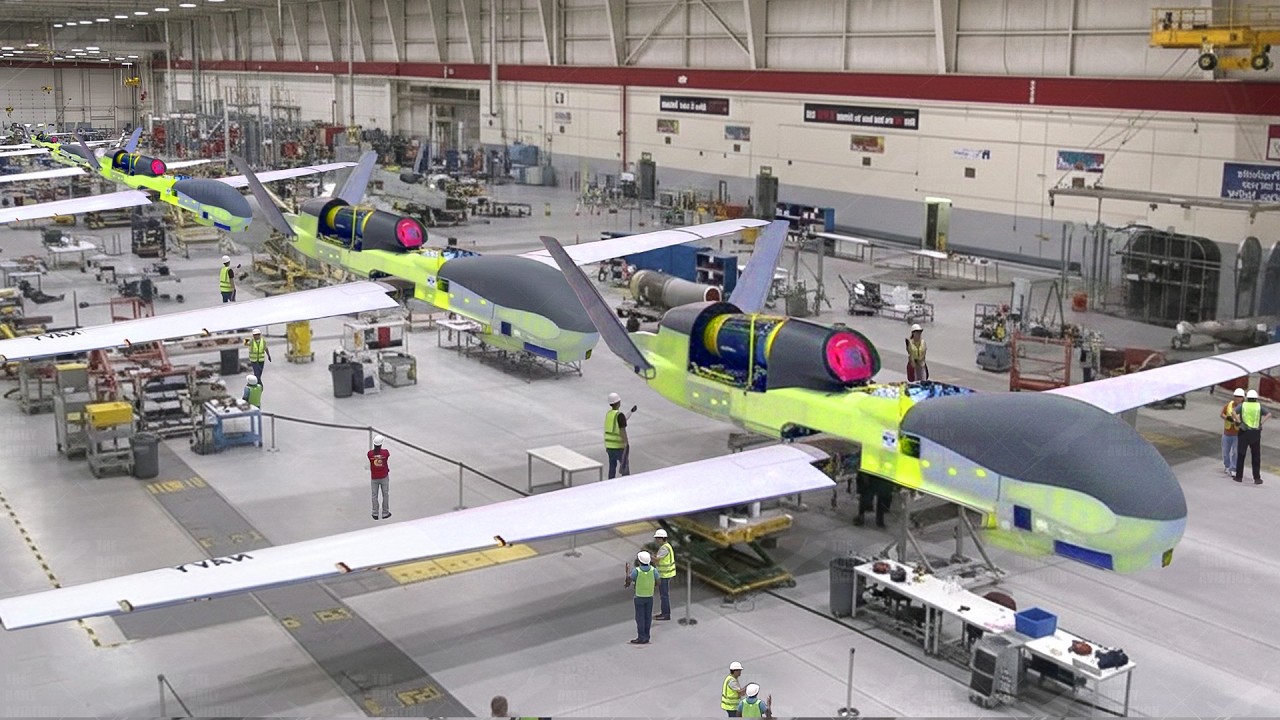 Inside Restricted Hangar Assembling US Air Force $220 Million RQ-4 Spy Drone