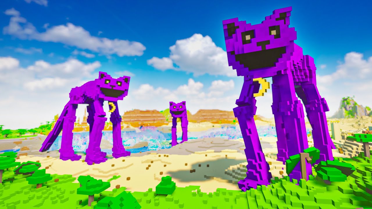 Гигантские монстры-кошачьи сна уничтожают крошечный мир Minecraft!