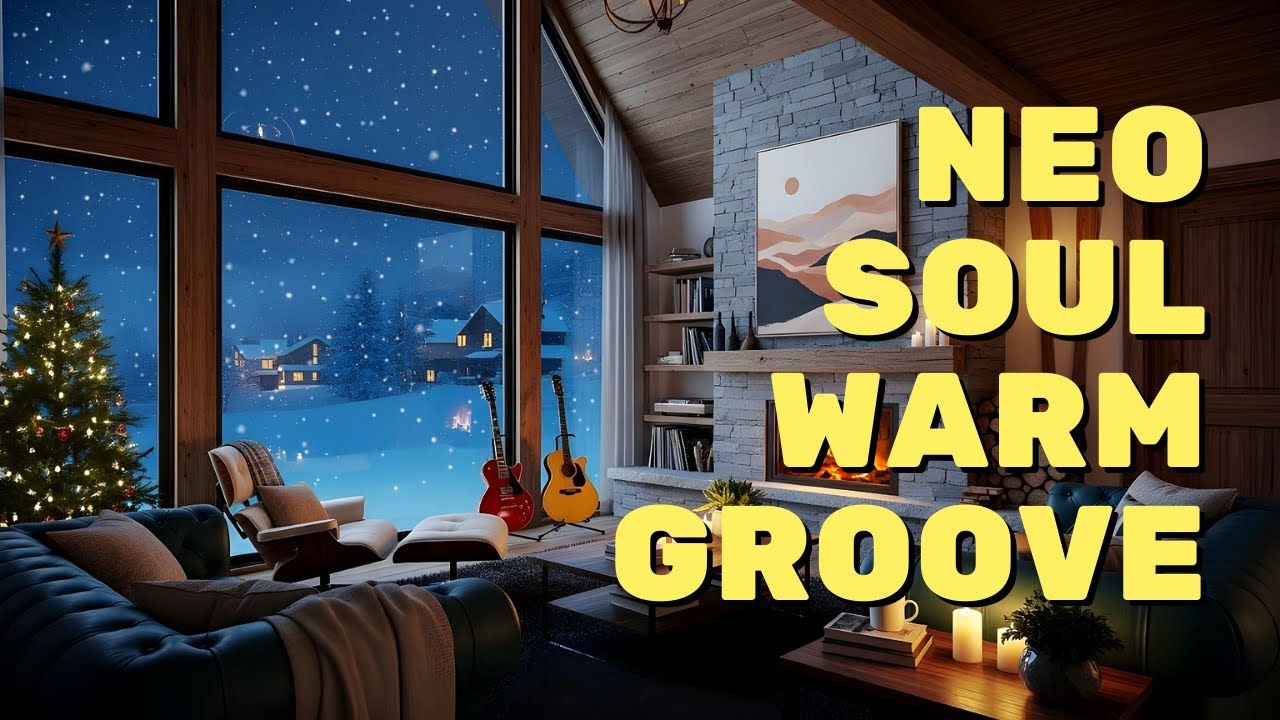 🏠 Warm Interior Snowy Night | Neo Soul, R&B Lofi Upbeat Chill Mix for Home Office Ambience