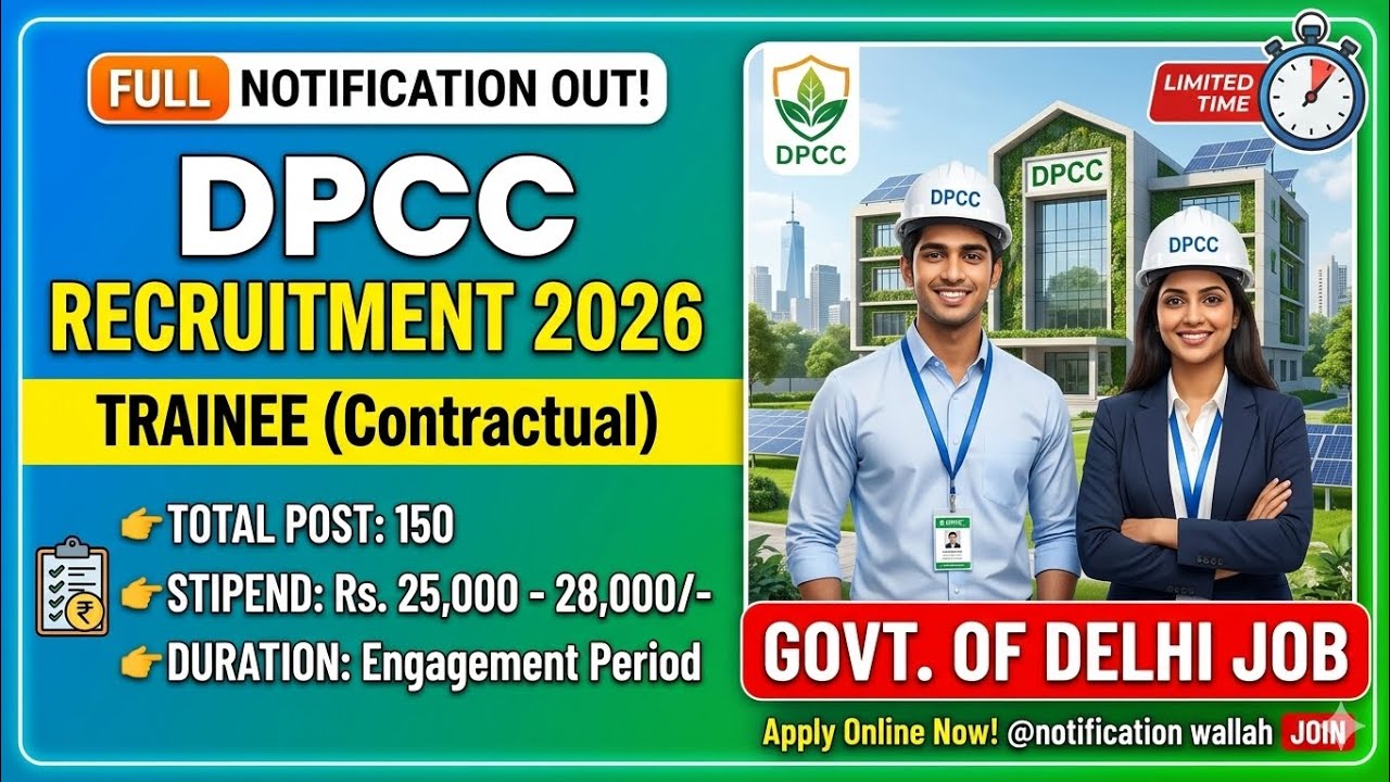 Delhi Pollution Control Committee Recruitment 2026 | DPCC Trainee  Online Form, Eligibility & Salary