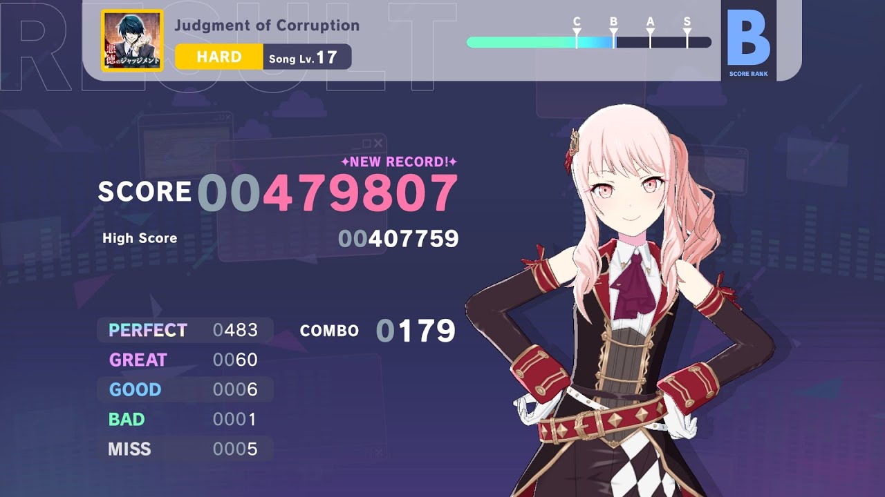 Getting a B on Judgement of Corruption (￣▽￣)b (but its lowk glitched) 