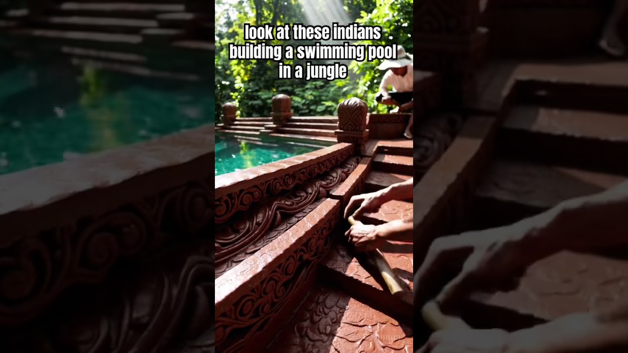 indians building a nice swimming pool 