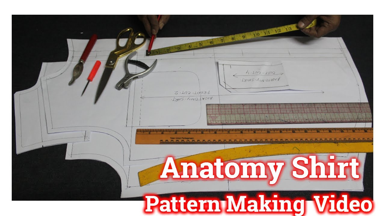 how to make a shirt pattern | front |  back, yoke, teera |sleeve, cuff, collar, grading,@RMG pattern Making16