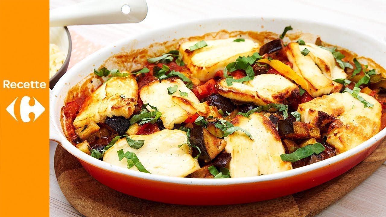 Halloumi au four et p&acirc;tes grecques