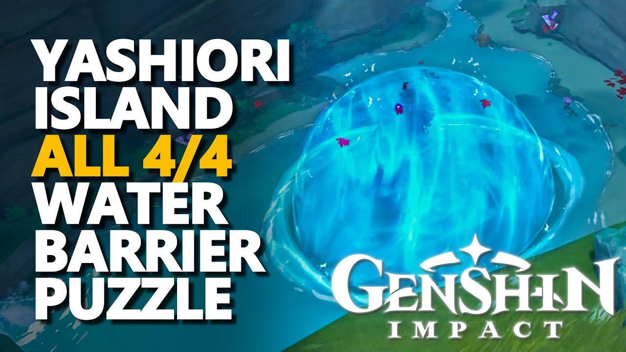 All Inazuma Water Barrier Puzzles Genshin Impact