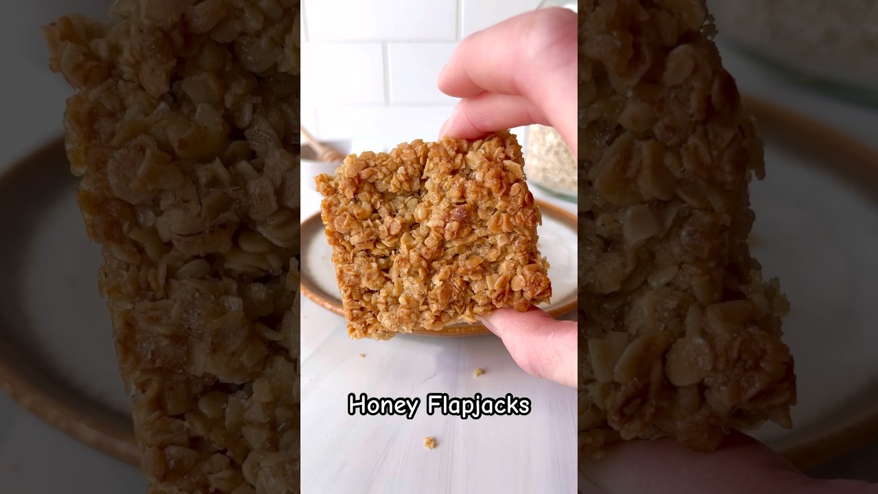 Honey Flapjacks #baking #sweettreats #vegetarianrecipe #shorts