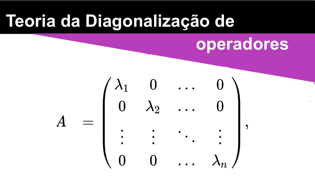 Diagonalização de operadores - Teoria e exemplos - ÁLGEBRA LINEAR