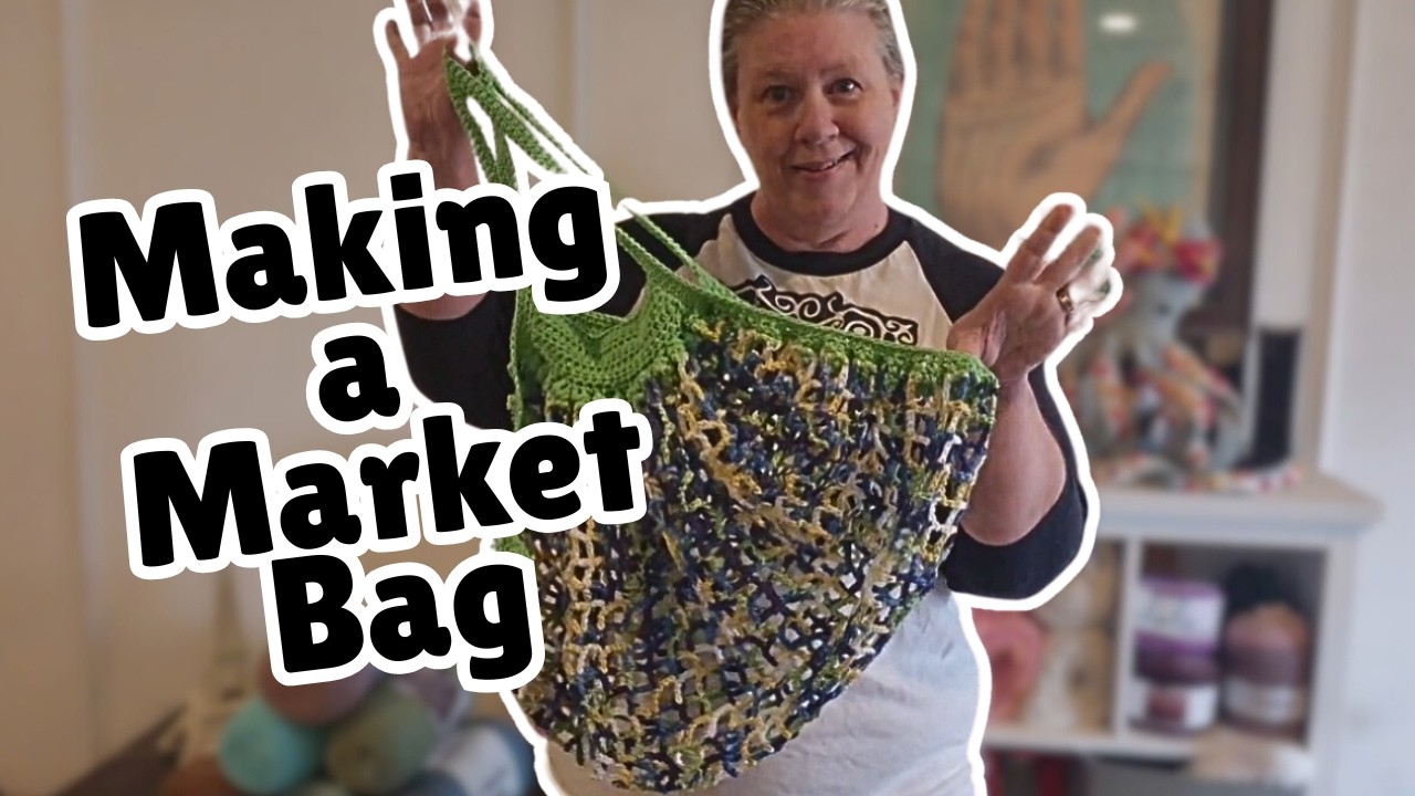 Packing a Hand-dyed Yarn Order & Making a Crocheted Market Bag - Camille's Creations Vlog