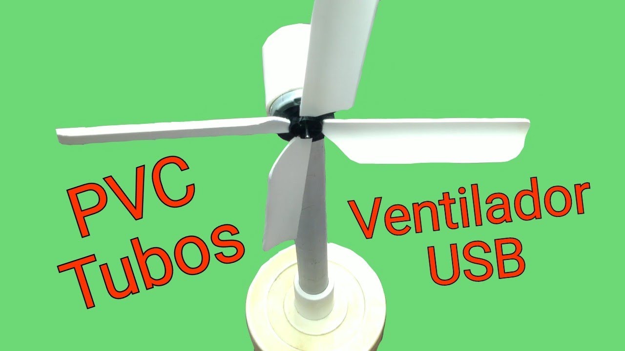 Cómo hacer un ventilador GRANDE 😱😱con cable USB, para tiempos de calor, Muy silencioso, sólo Tubos🤙🤙