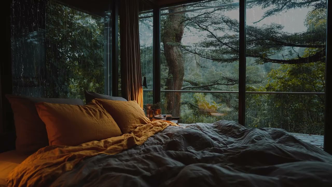 Rain sounds drifting softly indoors 🌧️ letting the mind slow and rest through quiet hours