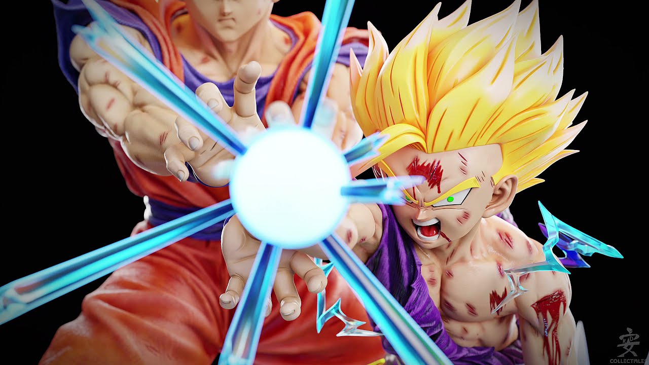 KD Collectibles Goku And Gohan Kamehameha 1/4 Statue