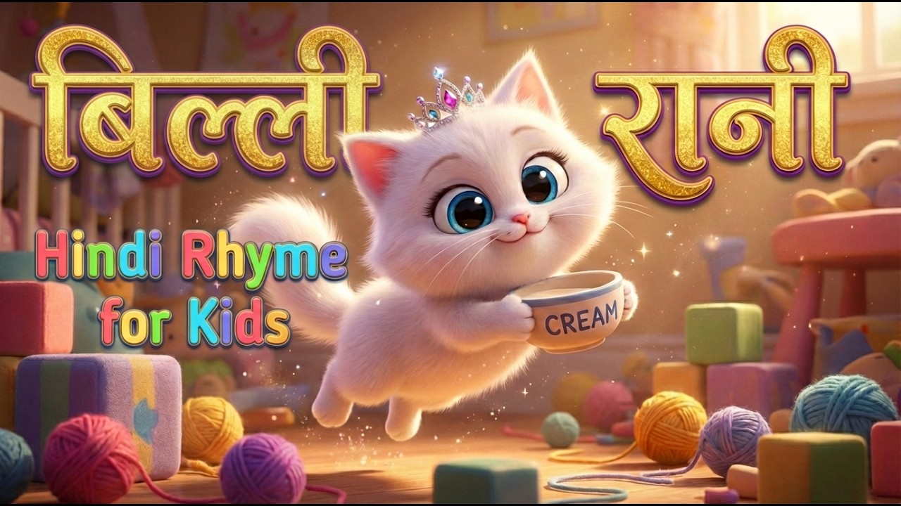 बिल्ली रानी कहाँ गई? | Billi Rani Hindi Rhyme for Kids #hindirhymes #kidssongs #cartoons 