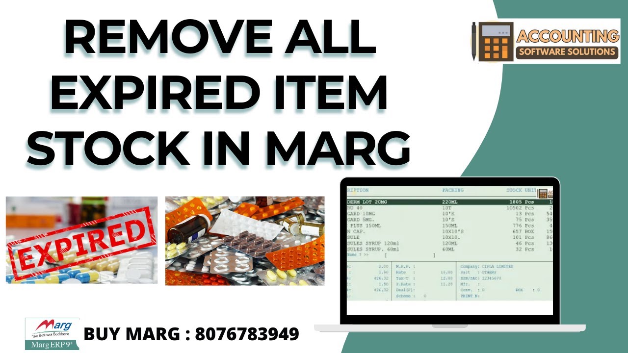 How to Remove All Expired Item Stock in Marg ERP Software Step by Step in Hindi | Buy 8076783949