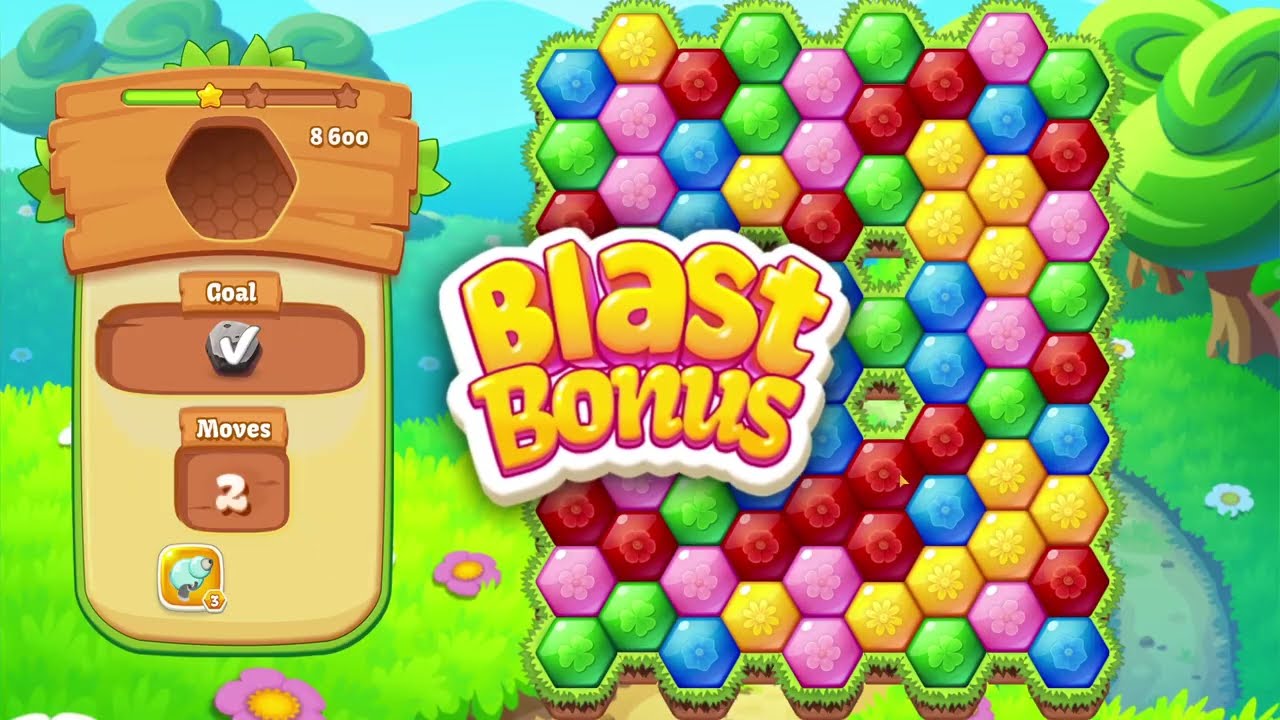 Bee Brilliant Blast Puzzle Adventure! 1 Hour Relaxing Match-3 Gameplay