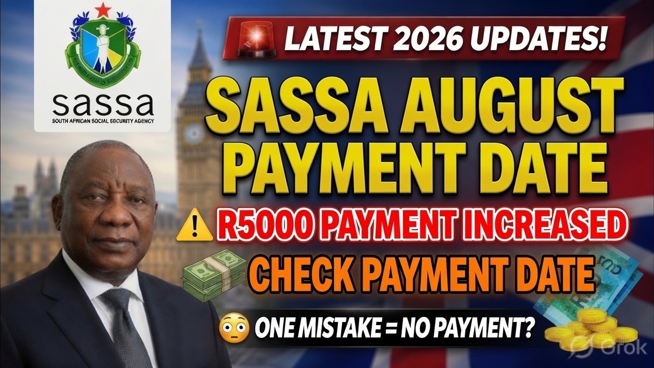 🚨 SASSA August 2026 Payment Update | Payment Schedule | Older Pension, Disability & Child Grants