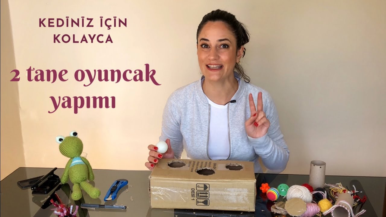 Kedimiz için kolayca 2 tane oyuncak yapımı, kendin yap, DIY