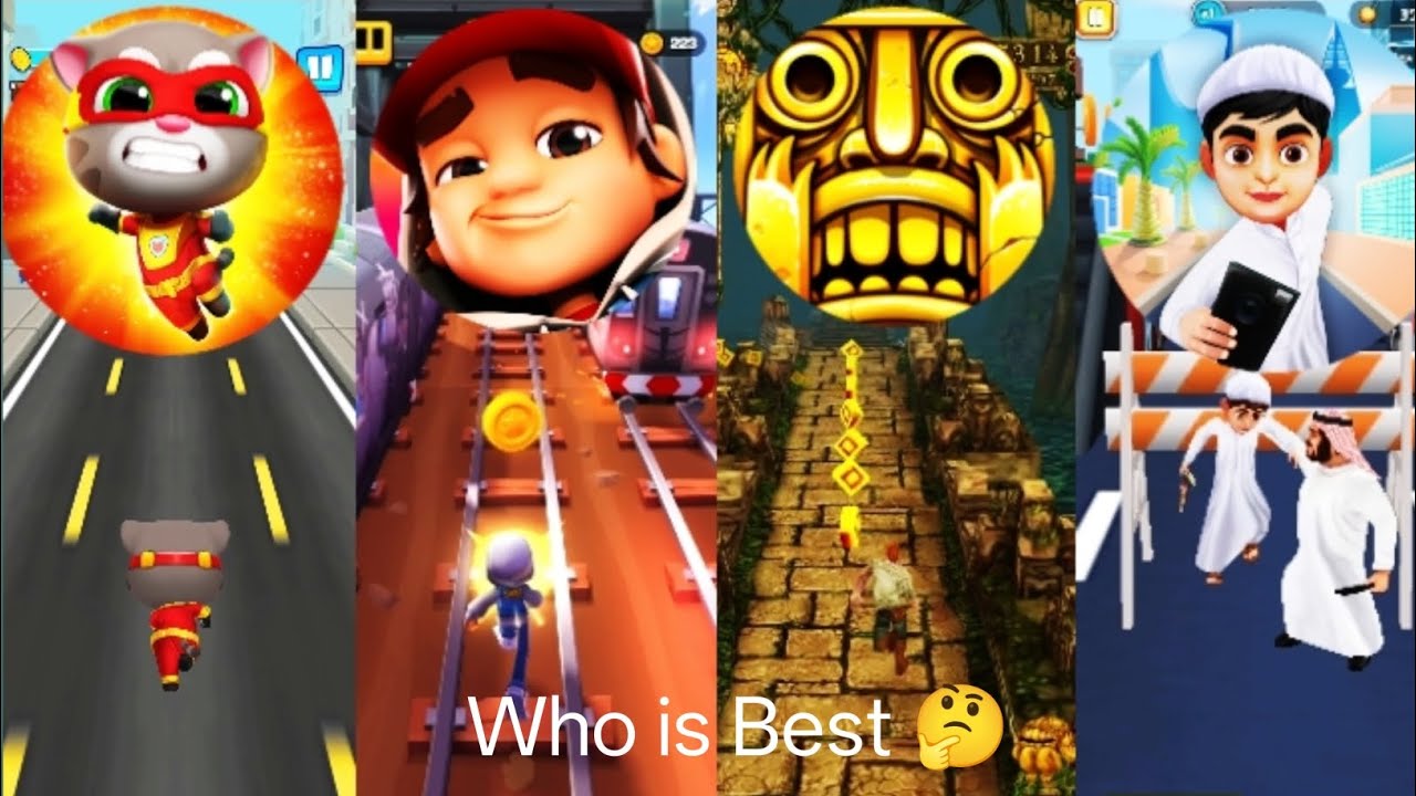 Tom Hero Dash 🆚 Subway City 🆚 Tample Run 🆚Alnahsha Run🆚 Who is Best 🤔