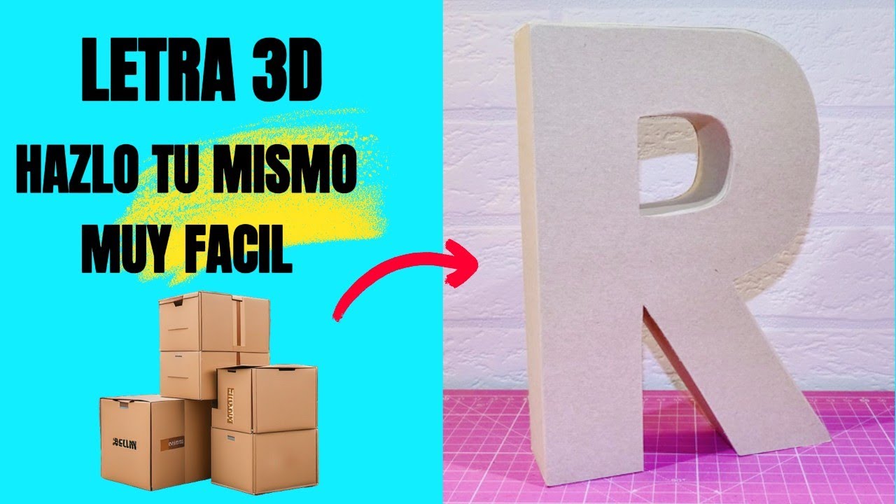 DIY Letra R 3D: Manualidades Fáciles con Cartón Reciclado