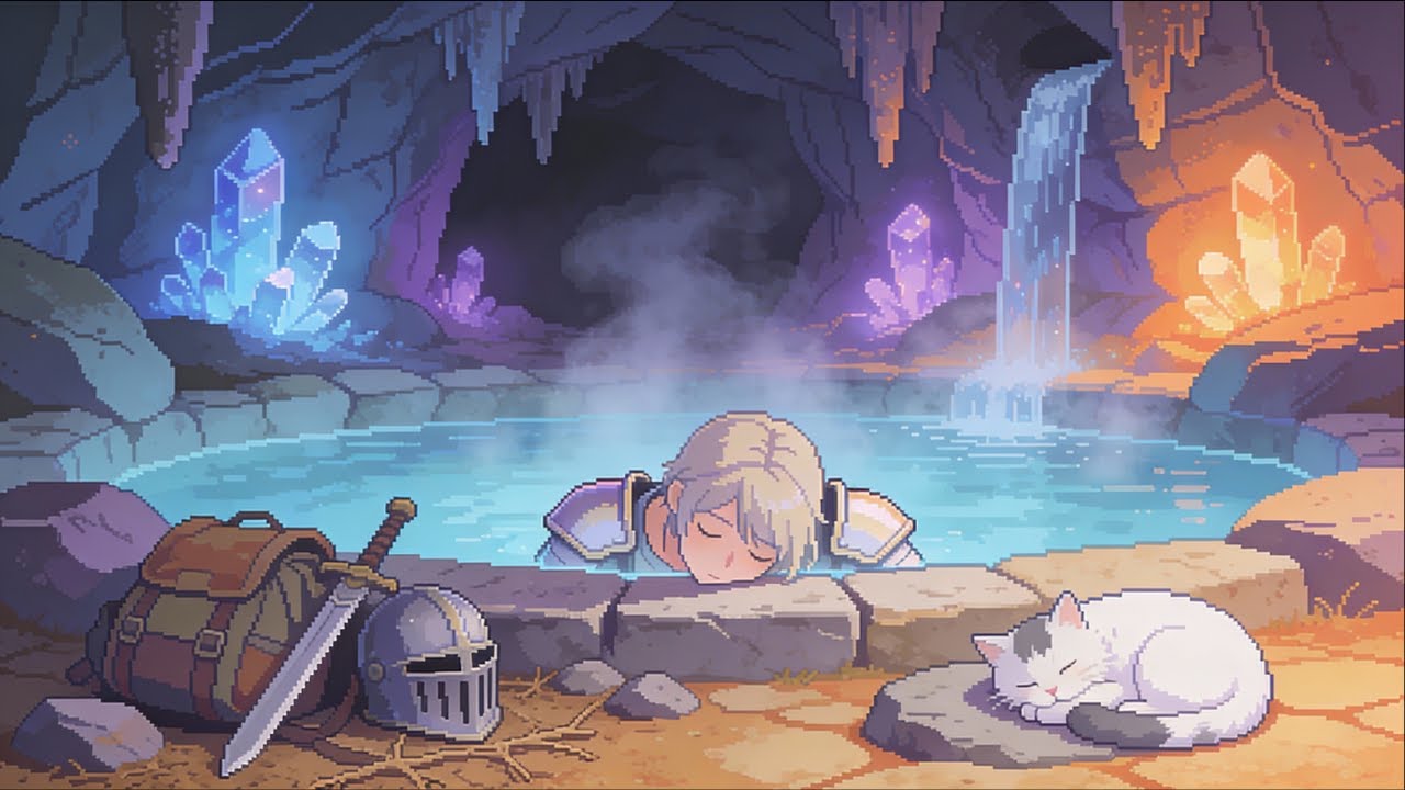 Rest Here, Traveler… A Warm Spring Beneath the Mountain – Peaceful Fantasy Ambience