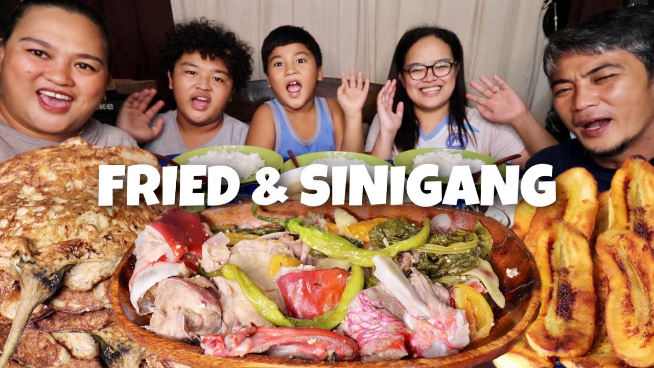 SINIGANG SA MISO NA MAYA-MAYA + TORTALONG + FRIED BANANA! PINOY MUKBANG W/ JUST LAFAM!