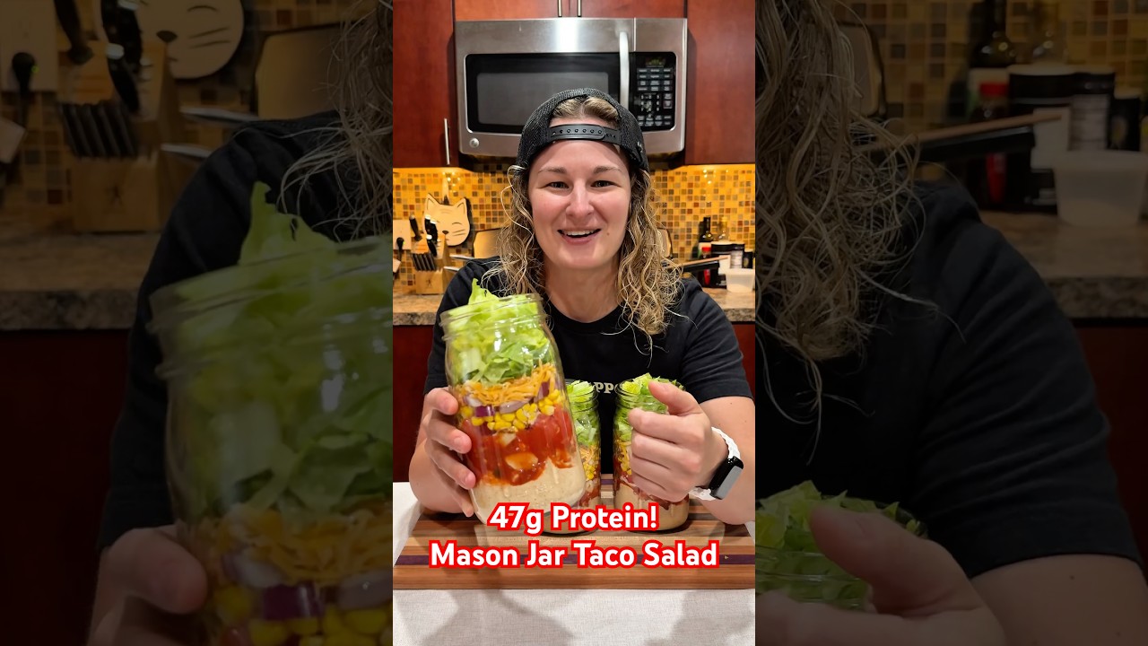 High Protein Mason Jar Taco Salad