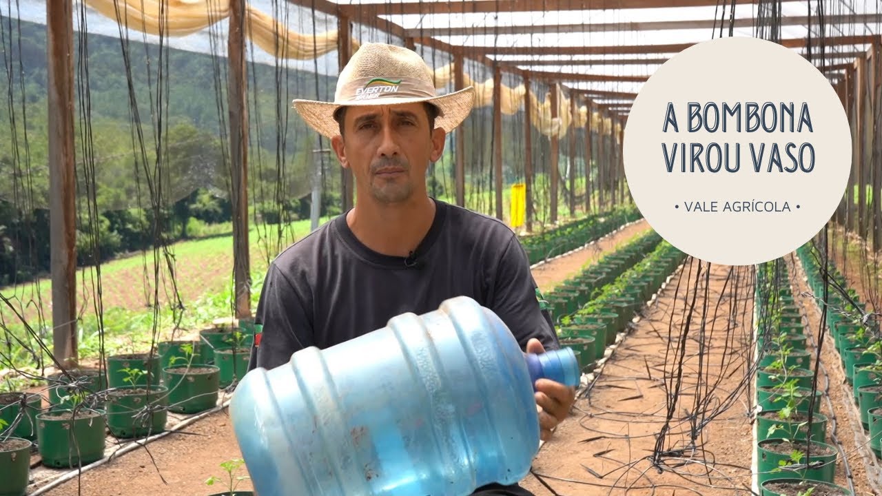 Agricultor gaúcho cria vaso a partir de bombona de água e inova mercado
