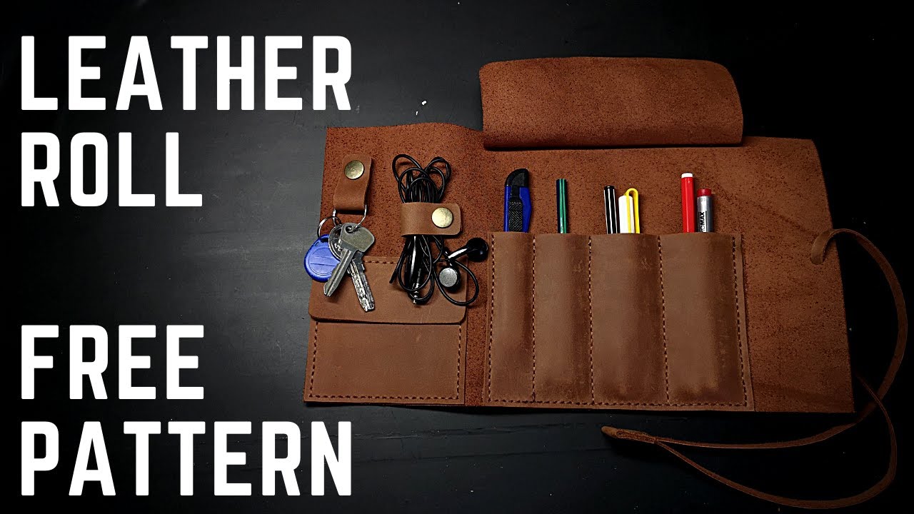 How to make leather roll for pencils. Free pdf pattern
