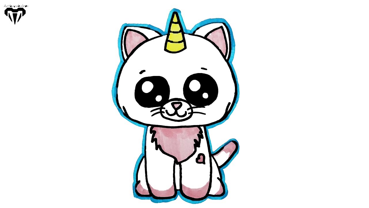 Unicorn Cat Drawing | How to draw for kids | Easy Drawings 177