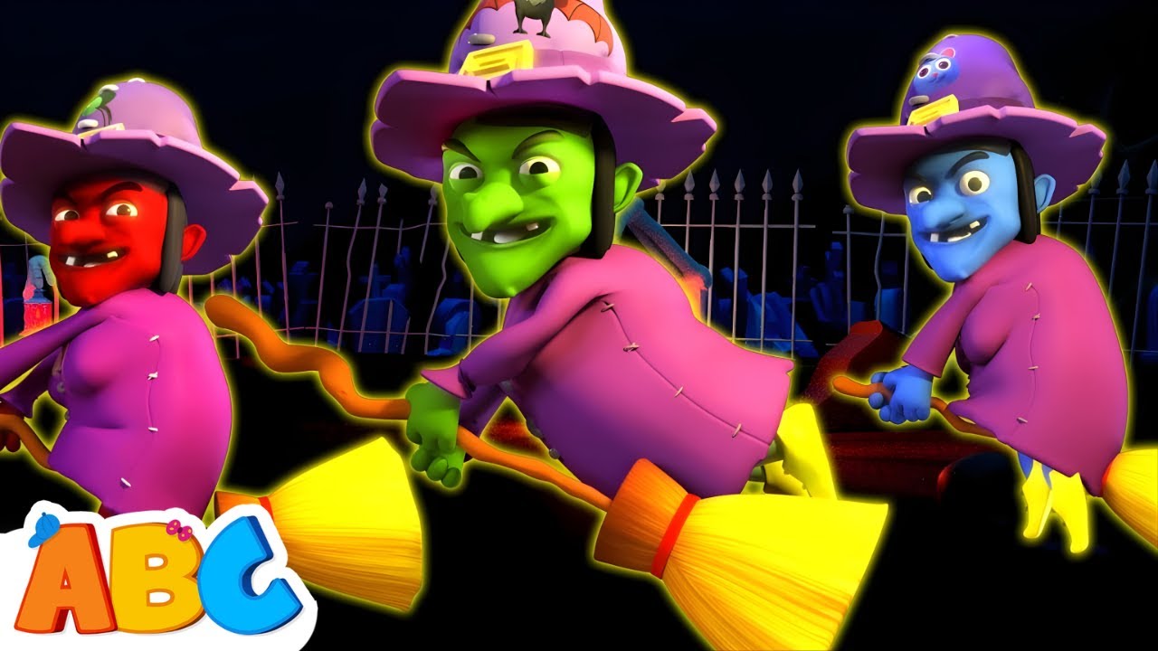 Three Little Witches | Spooky Songs For Kids | All Babies Channel