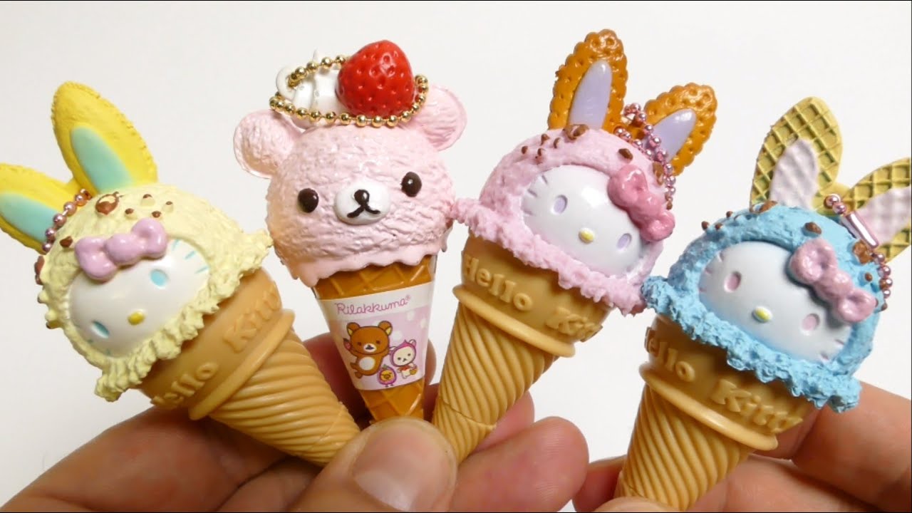 Kawaii Hello Kitty & Rilakkuma Ice Cream Bunny Pens