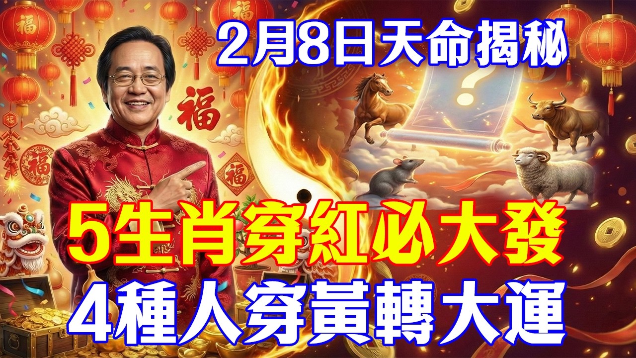 倪海廈：2月8日天命揭秘！5生肖穿紅必大發，這4種人千萬別穿錯，穿錯恐招整年黴運！#倪海廈 #黃帝內經 #養生 #國學 #易經 #臘月 #開運 #招財 #補財庫 #中醫 #風水